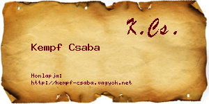 Kempf Csaba névjegykártya