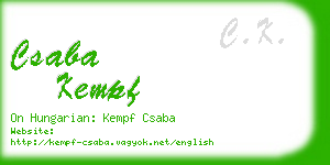 csaba kempf business card